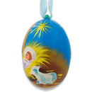 Wiseman, Lamb and Jesus Nativity Scene Wooden Christmas Ornament 3 Inches