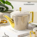 DecorBites™ Bone China Tea Pot: Elegant European Porcelain Coffee Pot for Tea Lovers.
