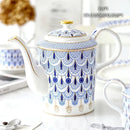 DecorBites™ Bone China Tea Pot: Elegant European Porcelain Coffee Pot for Tea Lovers.