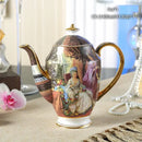 DecorBites™ Bone China Tea Pot: Elegant European Porcelain Coffee Pot for Tea Lovers.