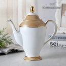 DecorBites™ Bone China Tea Pot: Elegant European Porcelain Coffee Pot for Tea Lovers.