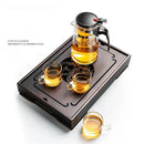 Ornate black bamboo tea tray dining room water storage drainage
