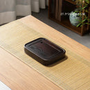 Ornate black bamboo tea tray dining room water storage drainage