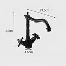 Ornate black bronze swan basin faucet dual cross handle bathroom mixer