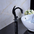 Ornate black bronze swan basin faucet dual cross handle bathroom mixer