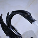 Ornate black bronze swan basin faucet dual cross handle bathroom mixer