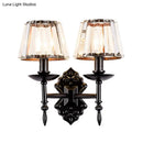 Ornate black crystal prisms wall light bedroom sconce