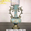 Ornate black & gold resin vase dried flowers – living room decor