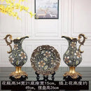 Ornate black & gold resin vase dried flowers – living room decor