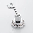 Ornate black & white ceramic handheld shower mount – bathroom accessory