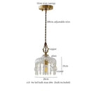 Ornate brass and crystal glass led pendant lights for bedroom