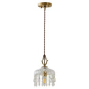 Ornate brass and crystal glass led pendant lights for bedroom
