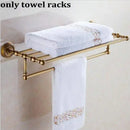 Ornate brass finished copper bathroom accessories set – bathroom
