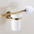Ornate brass finished copper bathroom accessories set – bathroom