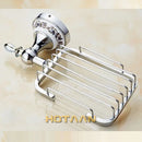 Ornate brass gold soap dish ceramic holder bathroom wall mount