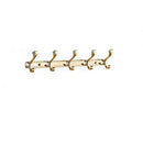 Ornate brass gold towel hook five hook rack for bathroom and kitchen