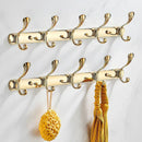 Ornate brass gold towel hook five hook rack for bathroom and kitchen
