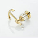 Ornate crystal brass gold robe hook bathroom towel rack