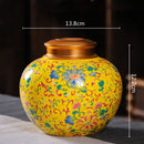 Ornate floral ceramic storage jar set kitchen tea coffee containers