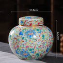 Ornate floral ceramic storage jar set kitchen tea coffee containers