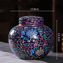Ornate floral ceramic storage jar set kitchen tea coffee containers