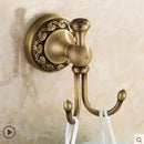 Ornate gold copper carved bathroom accessories set