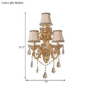 Ornate gold crystal 3 light metal fixture living room sconce