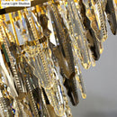 DecorBites™ Minimalist Crystal Leaf Pendant Light - Elegant Chandelier for Bedroom