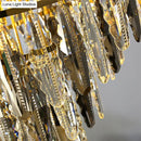 DecorBites™ Minimalist Crystal Leaf Pendant Light - Elegant Chandelier for Bedroom