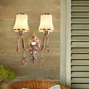 Ornate gold crystal wall sconce bedroom e26 e27 bulb base light