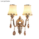 Ornate gold crystal wall sconce bedroom e26 e27 bulb base light
