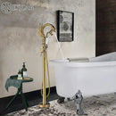 Ornate gold dragon freestanding bathtub faucet bathroom handshower