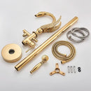 Ornate gold dragon freestanding bathtub faucet bathroom handshower