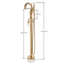 Ornate gold dragon freestanding bathtub faucet bathroom handshower