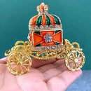 Ornate gold enamel crown jewelry box carriage bedroom decor