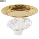 Ornate gold glass fruits bowl dining room dessert plate