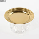 Ornate gold glass fruits bowl dining room dessert plate