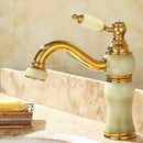 DecorBites™ Brass and Jade Bathroom Basin Sink Faucet Gold Mixer Tap