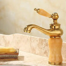 DecorBites™ Brass and Jade Bathroom Basin Sink Faucet Gold Mixer Tap