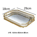 Ornate gold mirror glass storage tray bedroom jewelry decor