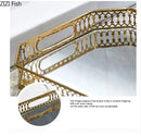 Ornate gold mirror glass storage tray bedroom jewelry decor