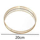 Ornate gold mirror glass storage tray bedroom jewelry decor