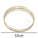 Ornate gold mirror glass storage tray bedroom jewelry decor
