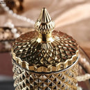 Ornate gold & rose gold faceted glass storage jar bedroom decor