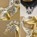 Ornate gold & silver decorbites golden horse sculpture living room