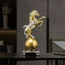 Ornate gold & silver decorbites golden horse sculpture living room