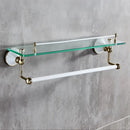 Ornate gold & white ceramic bathroom accessories set