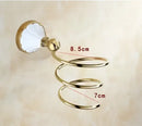 Ornate gold & white ceramic bathroom accessories set