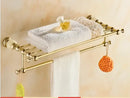 DecorBites™ Brass Jade Bathroom Hardware Set: Corner Shelf, Paper Holder, Towel Bar, Soap Basket, Rack.
