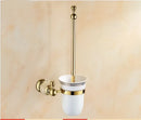 DecorBites™ Brass Jade Bathroom Hardware Set: Corner Shelf, Paper Holder, Towel Bar, Soap Basket, Rack.